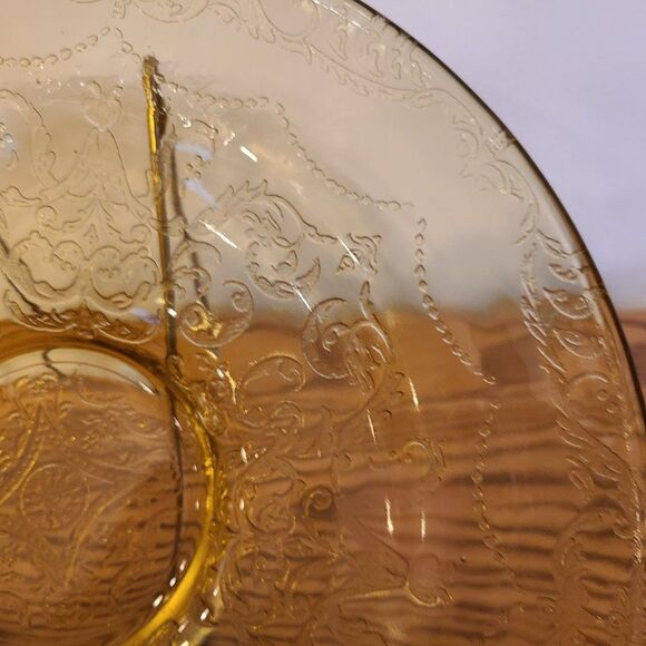 Federal Glass Co. Madrid Golden Glow Depression Glass 11" Footed Console Bowl - Picture 3 of 16